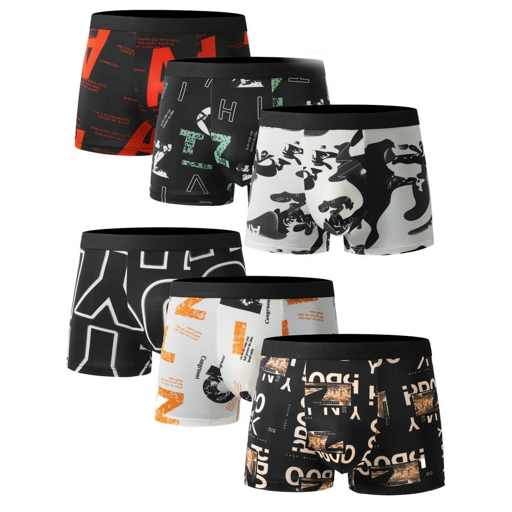 Bóxer de seda de hielo para hombre con diseño estampado y esquinas planas