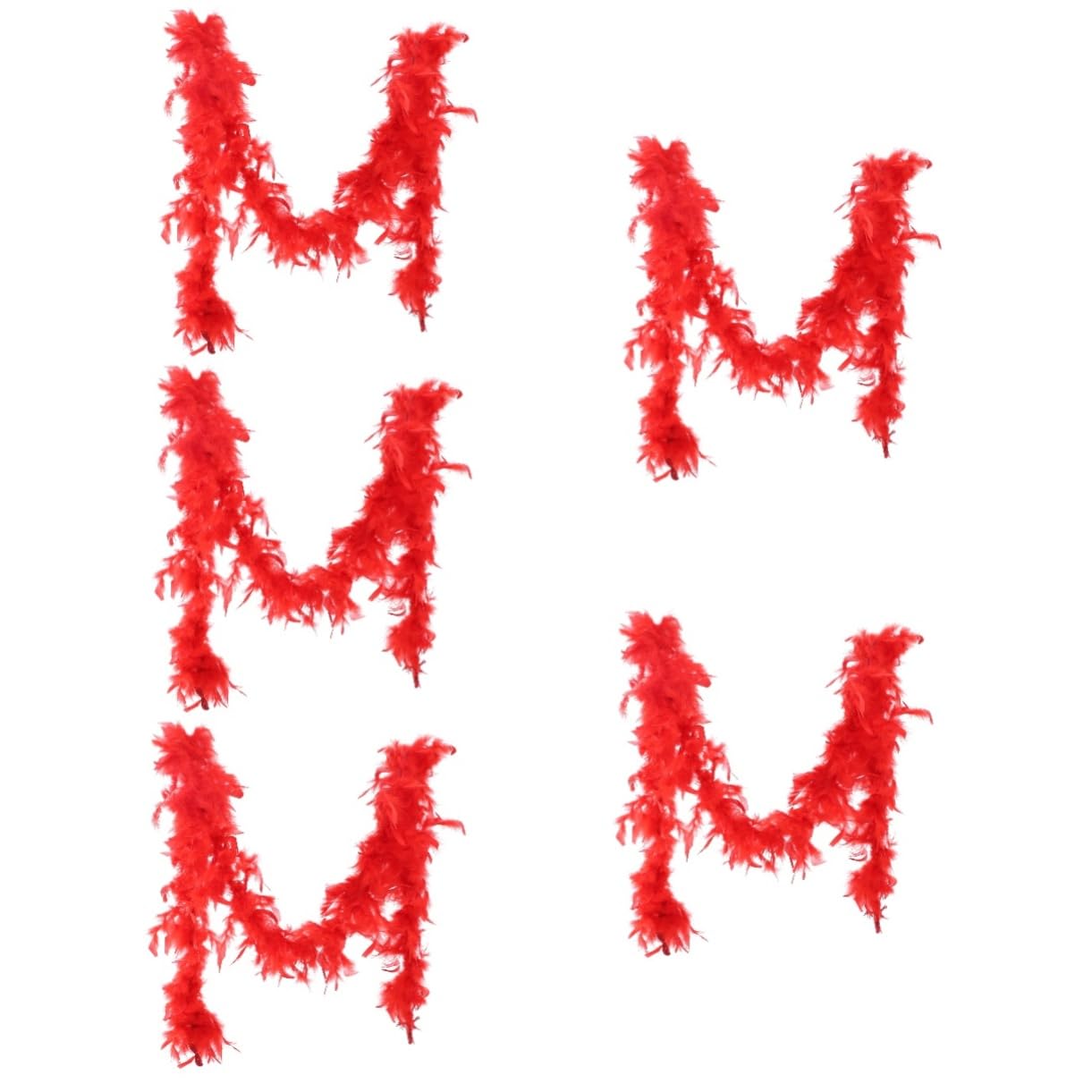 SOIMISS 5pezzi Boa Di Piume Rossa Per Donne Accessorio Per Costumi Da Festa e Matrimonio Decorazione Vintage Per Eventi e Fotografie Elegante Sciarpa Per Feste Tema Anni Accessorio