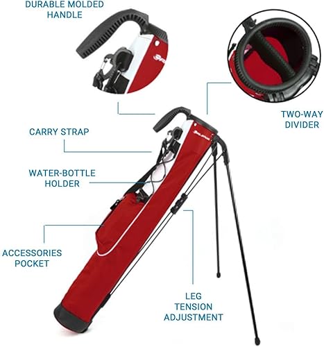 Miniatura 5 de Orlimar Pitch 'n Putt - Bolsa de golf ligera con soporte, diseño de transporte ultraligero, divisor bidireccional, correa para el hombro, bolsa