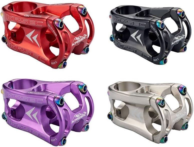 1pcs 31.8 * 50mm Ultra light aluminum alloy mountain bike bicycle short stem screw riser screws stand tube CNC 40mm height - (Dimensions: purple)