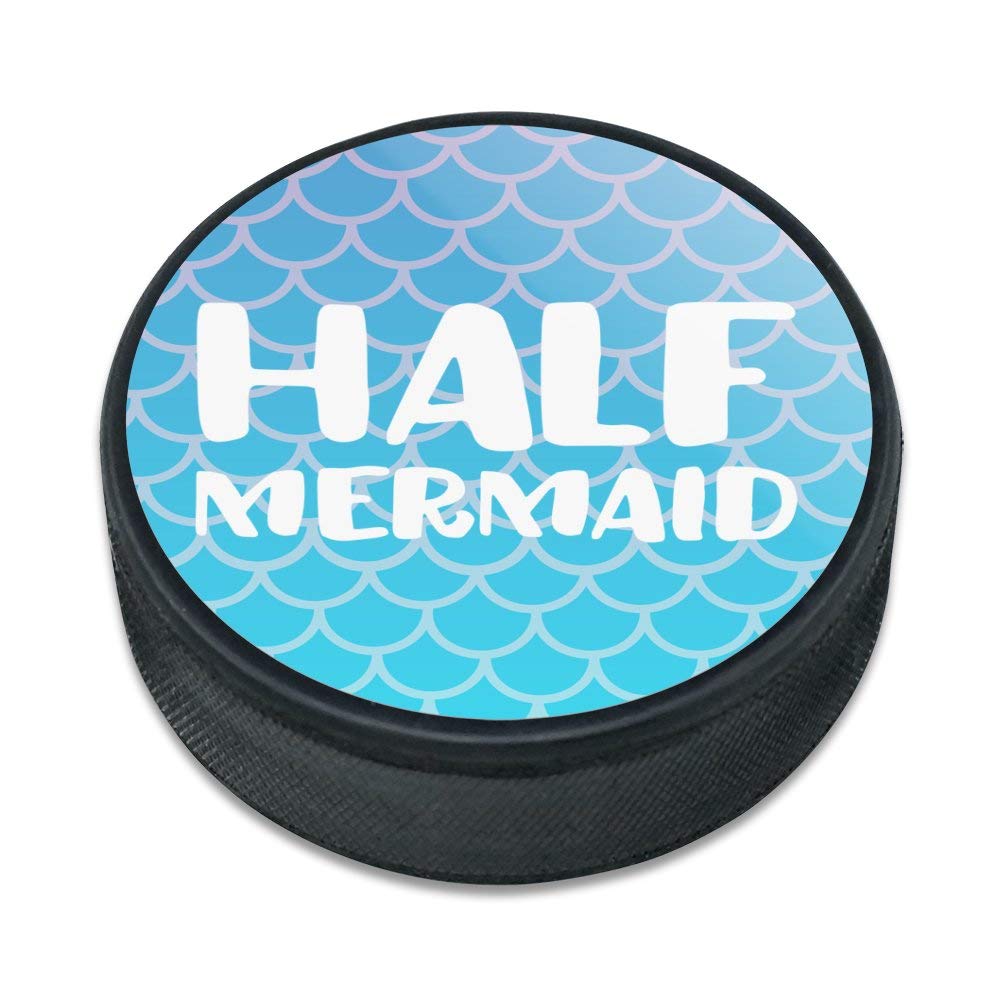 GRAPHICS & MORE Half Mermaid with Blue Scales Ice Hockey Puck