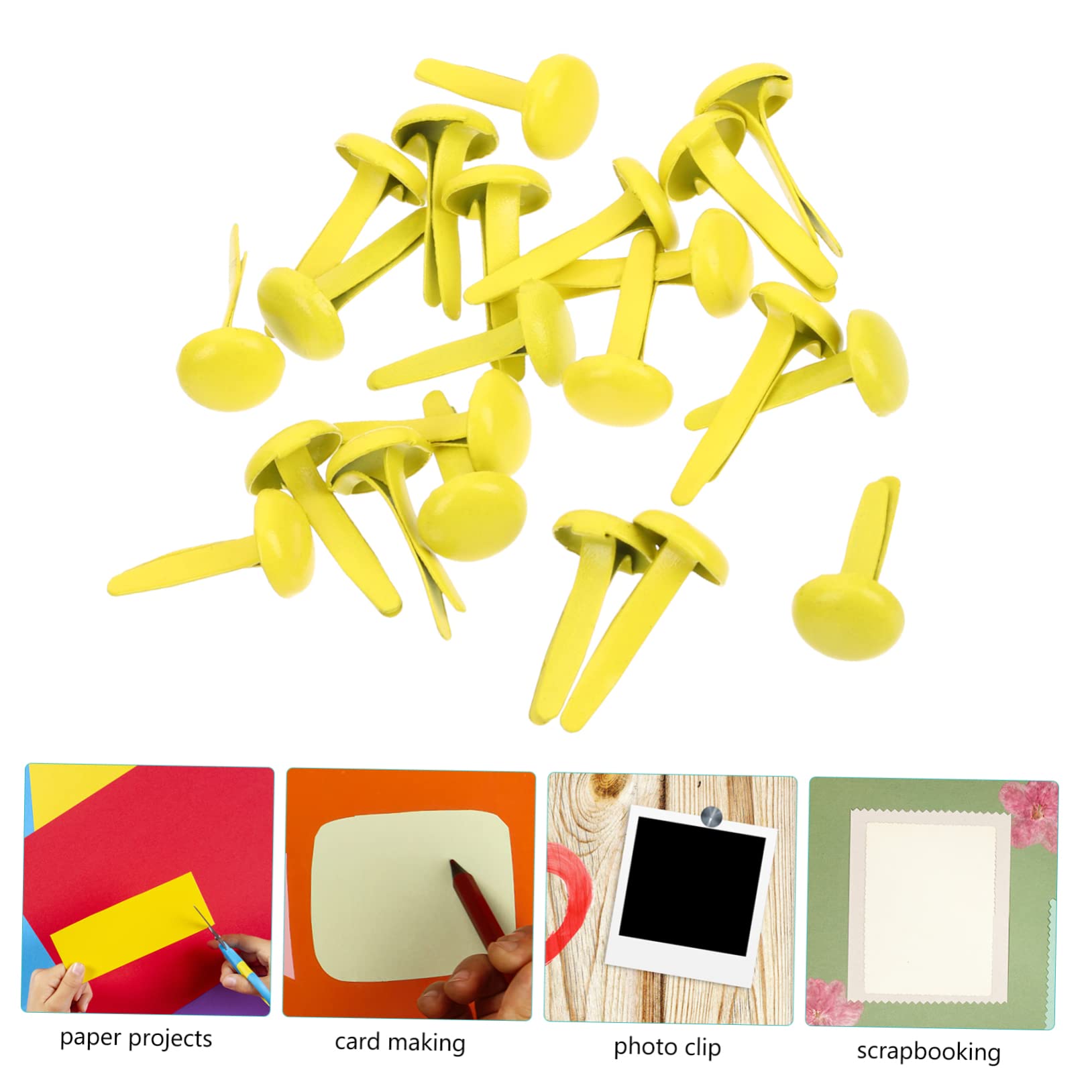Lurrose 1500stücke Metall Brads Für Papierprojekte Runde Fasteners Gelb Für Scrapbooking Und DIY Bastelarbeiten