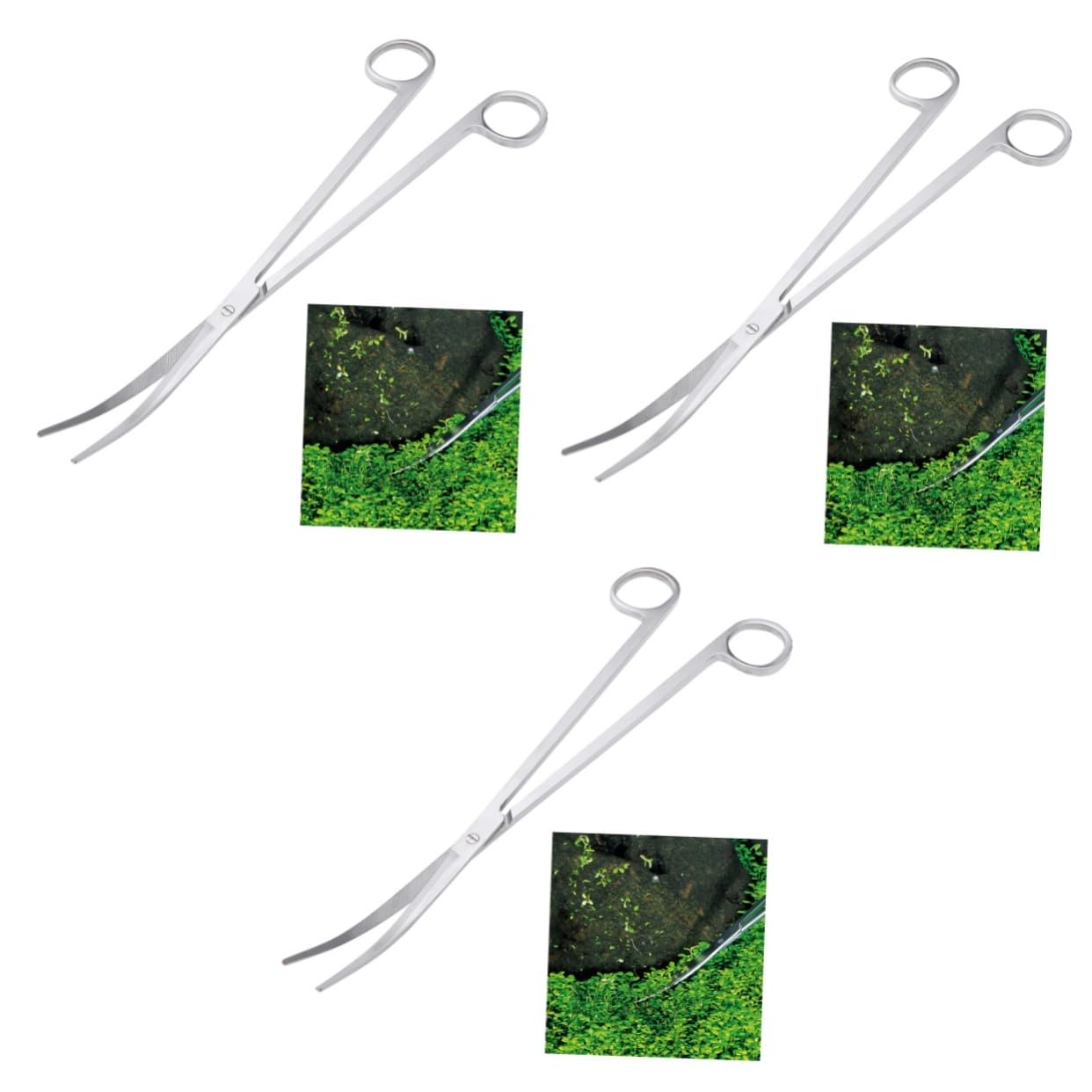 Kisangel 3stücke Edelstahl Gebogene Schere Für Aquarienpflanzen Präzise Pflanzenschneider Mit Ergonomischem Design Für Aquascaping Und Pflege Von Wasserpflanzen