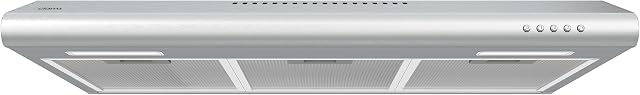 CIARRA Hotte de portée 30 inch Sous Cabinet Hotte de ventilation sans conduit pour cuisinière de cuisine avec 3 Ventilateur d'échappement de vitesse en acier inoxydable