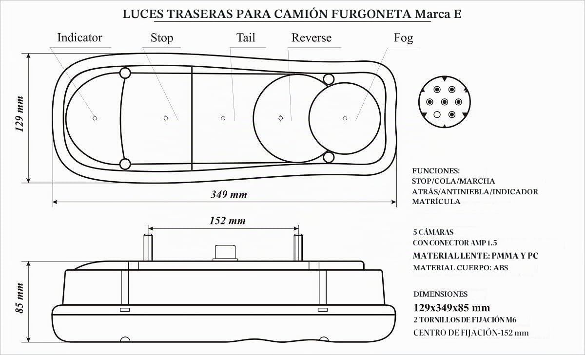 2 luces traseras traseras de 12 V 24 V AMP 1.5 para adaptarse a Boxer Ducato LF45 LF55 Master FE FL camión autobús