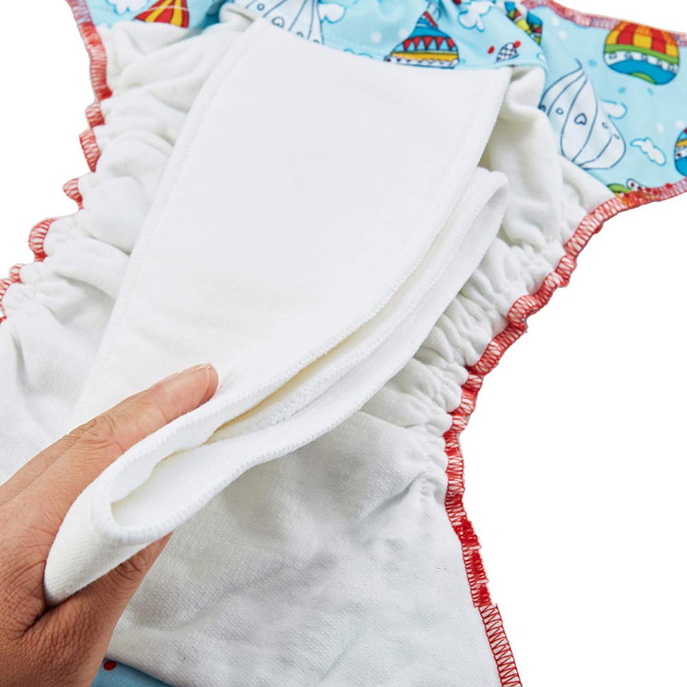 Couches lavables pour bébé Couches réutilisables pour bébé Insérez une couche de poche tout-en-un pour la plupart des bébés et des tout-petits (Rose clair, Oiseau)