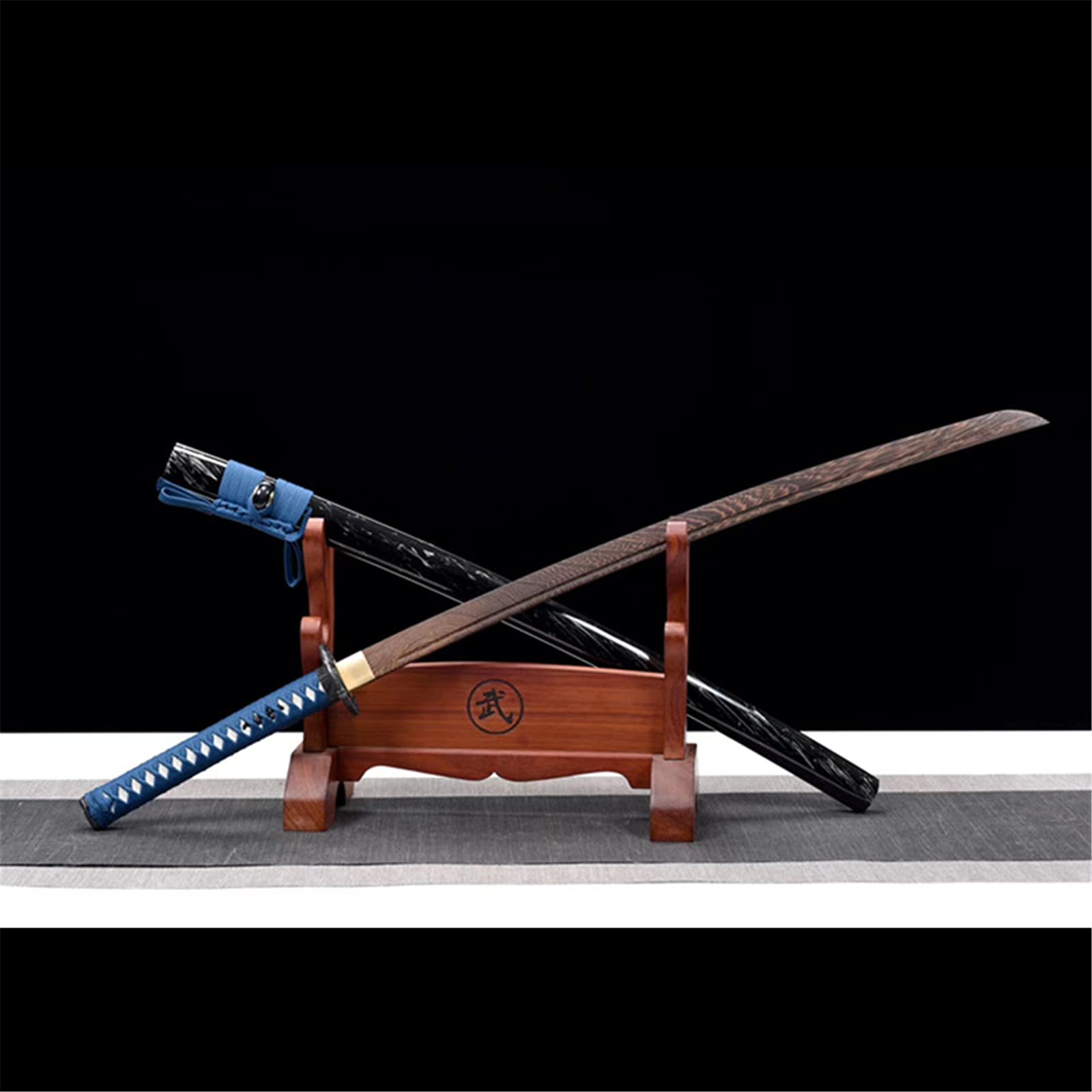 Épée de samouraï en Palissandre de 103cm avec Gaine, Katana en Bois, Bokken Fait à la Main pour l'entraînement de Kendo, Affichage à la Maison, Cosplay, Collection-A Style