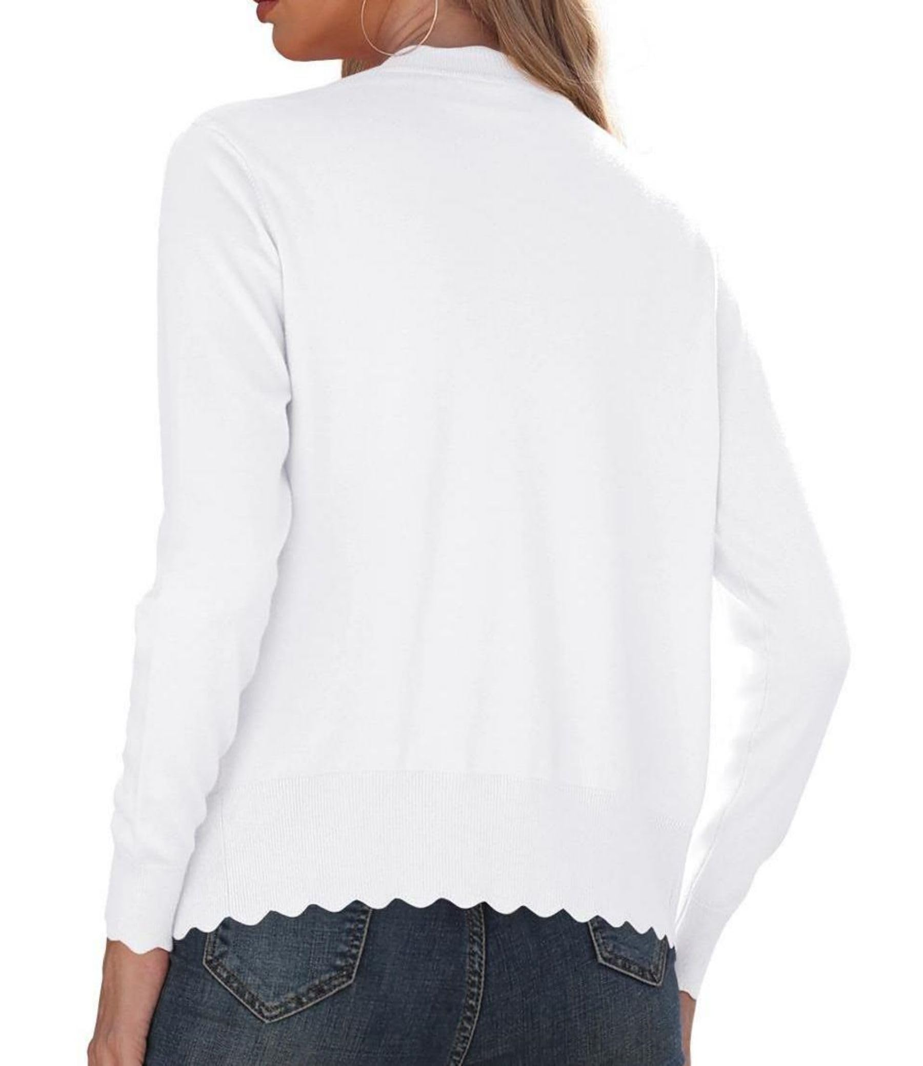 GRECERELLE Cardigan Femme avec Boutons et Encolure en V Cardigan Femme Léger et Estival Elégant avec Dentelle