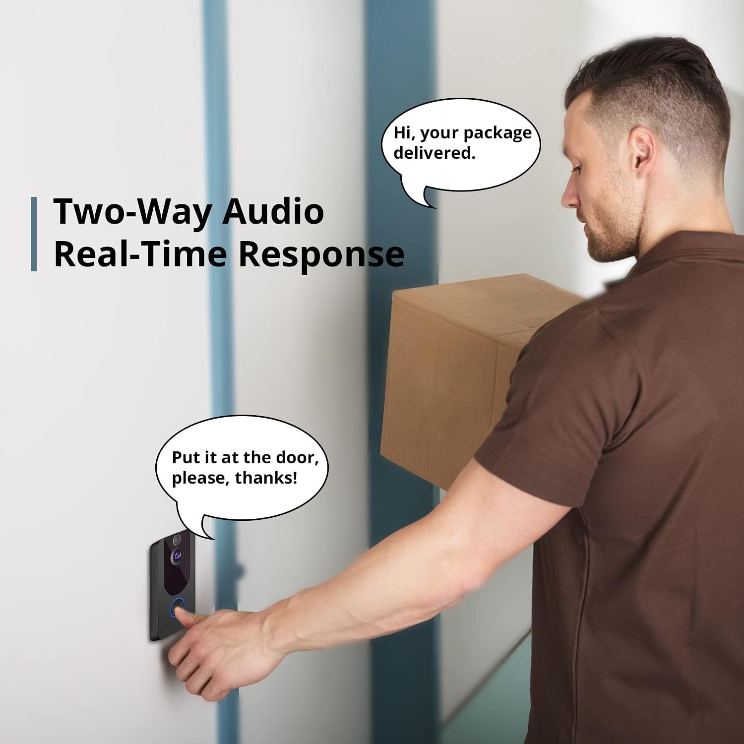 Crazy Clearance Video Doorbell Camera with Chime, Doorbell Camera Wireless Wi-Fi, 1080P HD, 2-Way Audio, Night Vision, Motion Detector, Free Cloud Storage (Gray)