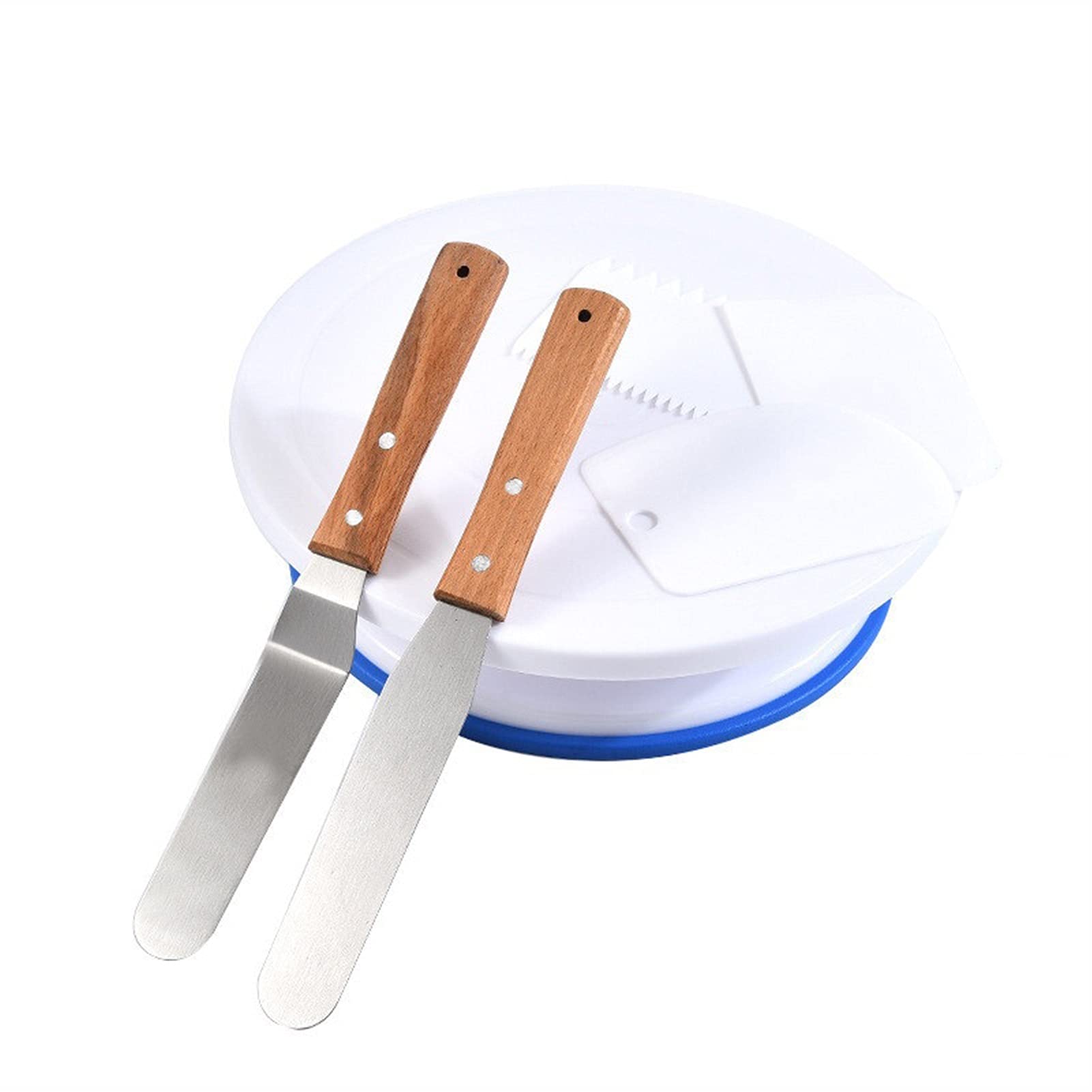 Tortenplatte Drehbar 6pcs / set. PP Plastik-Plastik-Plattenspieler rotierender Kuchen-Stand-Teig glattere Spatel-Rotary-Tisch-Backfondantformen Kuchenform-Kuchen-Werkzeuge Kuchen dekorieren Verbrauchs