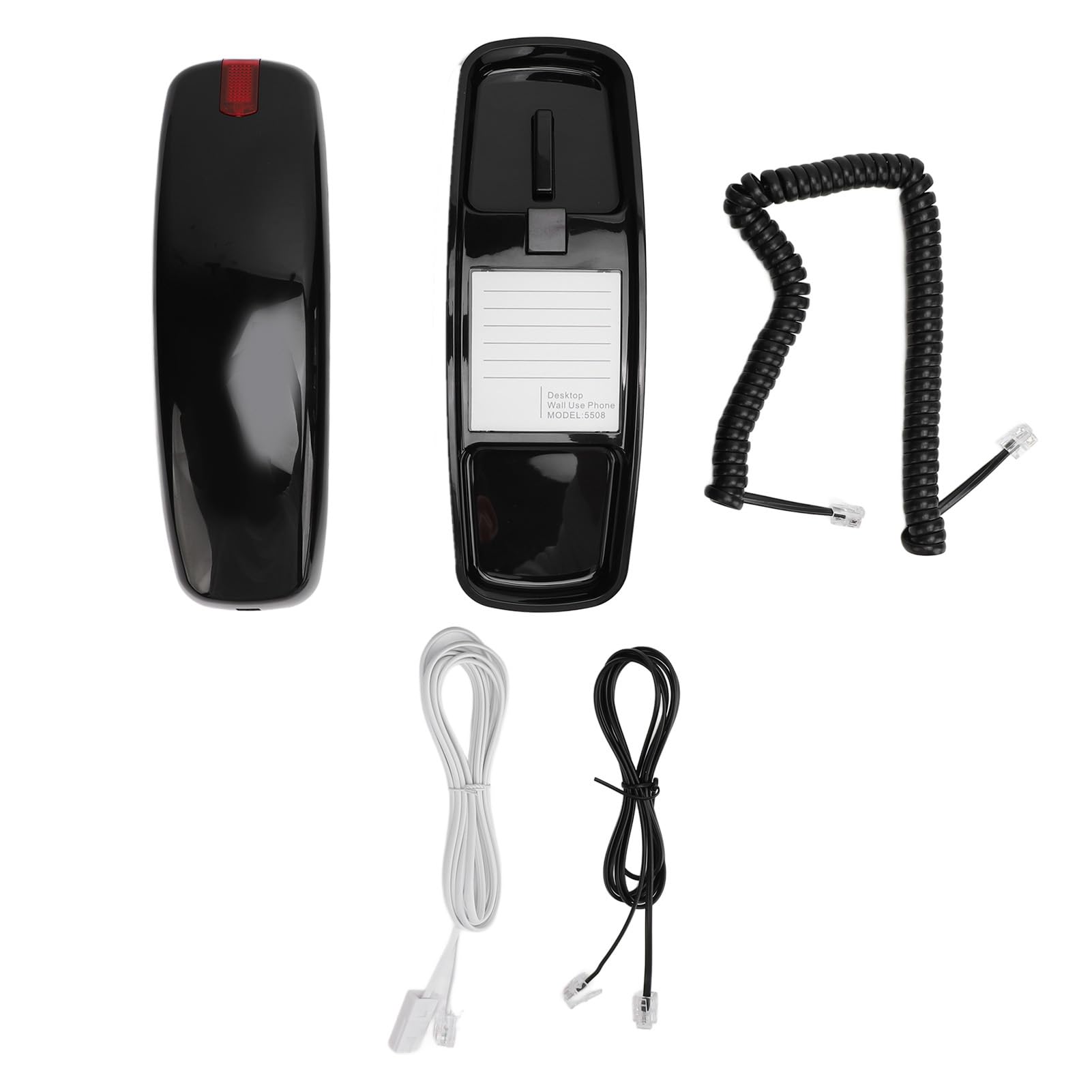 Teléfono con Cable, Trimline con Cable Pequeño Teléfono de de Control Volumen Amigable para Personas Mayores para Hotel (Black)