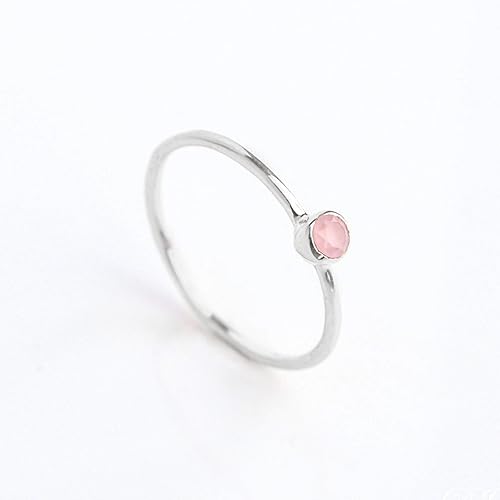 Miniatura 10 de Tiny Gemstone Stacking Ring, Minimalist Dainty Thin Ring Band, Simple Stackable Birthstone Ring, July Birthstone Ring, Dainty July Birthstone