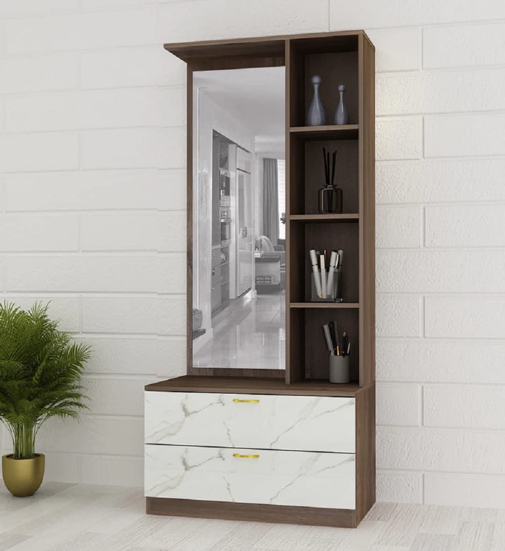 MAMTA DECORATION Engineered Wood Dressing Table with Storage for Bedroom Living Room Wooden Vanity Tables (Dark Vogue)-image-43