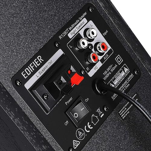 Edifier R1280T Active Bookshelf Speakers 2.0, Dual RCA Input, 42W RMS, 55Hz–20kHz, 4" Drivers, 0.5" Tweeters, Bass Reflect Port, with Wireless Remote, Wood Enclosure (Black) - Image 4