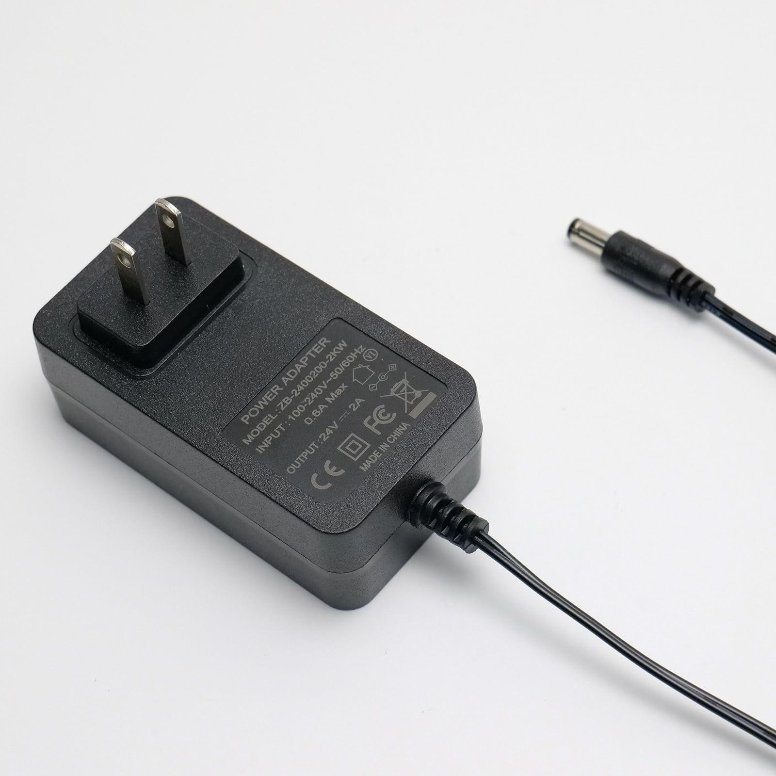 Photo 1 of 24V 2A Power Supply Adapter AC to DC Converter, 100-240V Input, 5.5x2.5mm DC Plug, Stable Transformer for LED Strip Lights, CCTV Camera, 3D Printer, LCD Monitor, Router