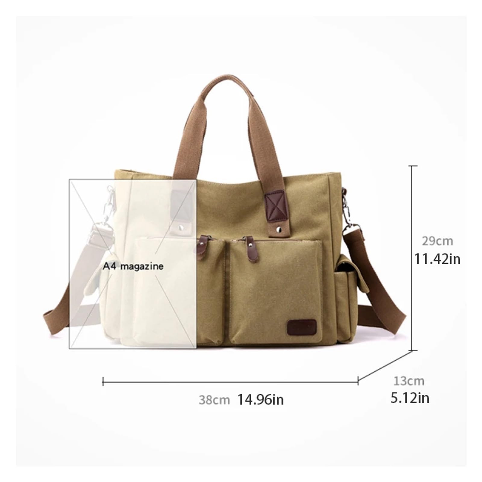 Borsa a tracolla retrò in tela, borsa da pendolarismo