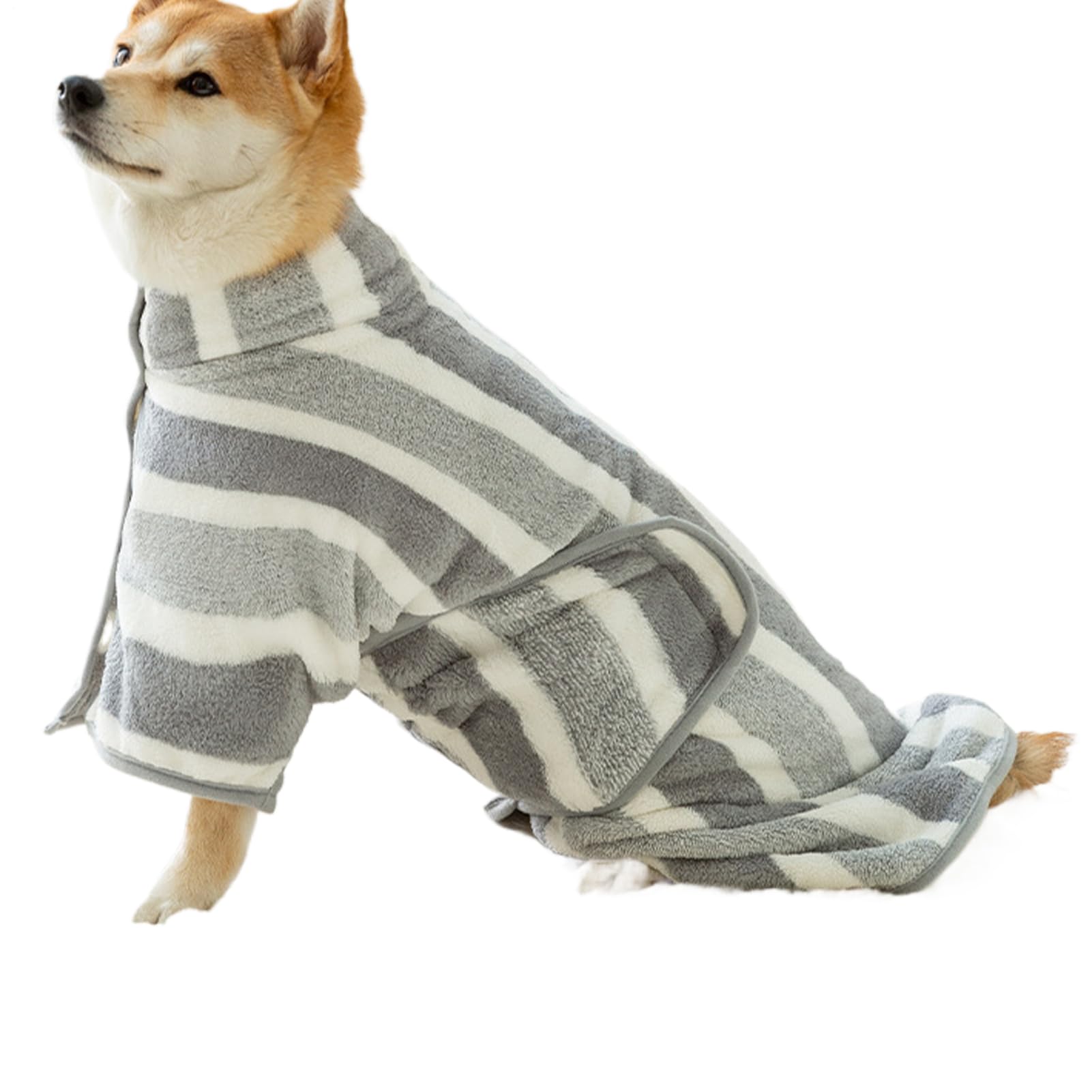 Bath Towels For Dogs - Soft Pet Grooming Towel | Wearable Absorbent Quick Dry Microfiber Striped Blanket For Beach Salon After Swim Car Rides Puppy Home