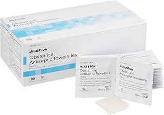 McKesson Obstetrical Antiseptic Towelettes - Sting-Free Perineal Wipes for Maternity Care, 100 Individually Wrapped Packs