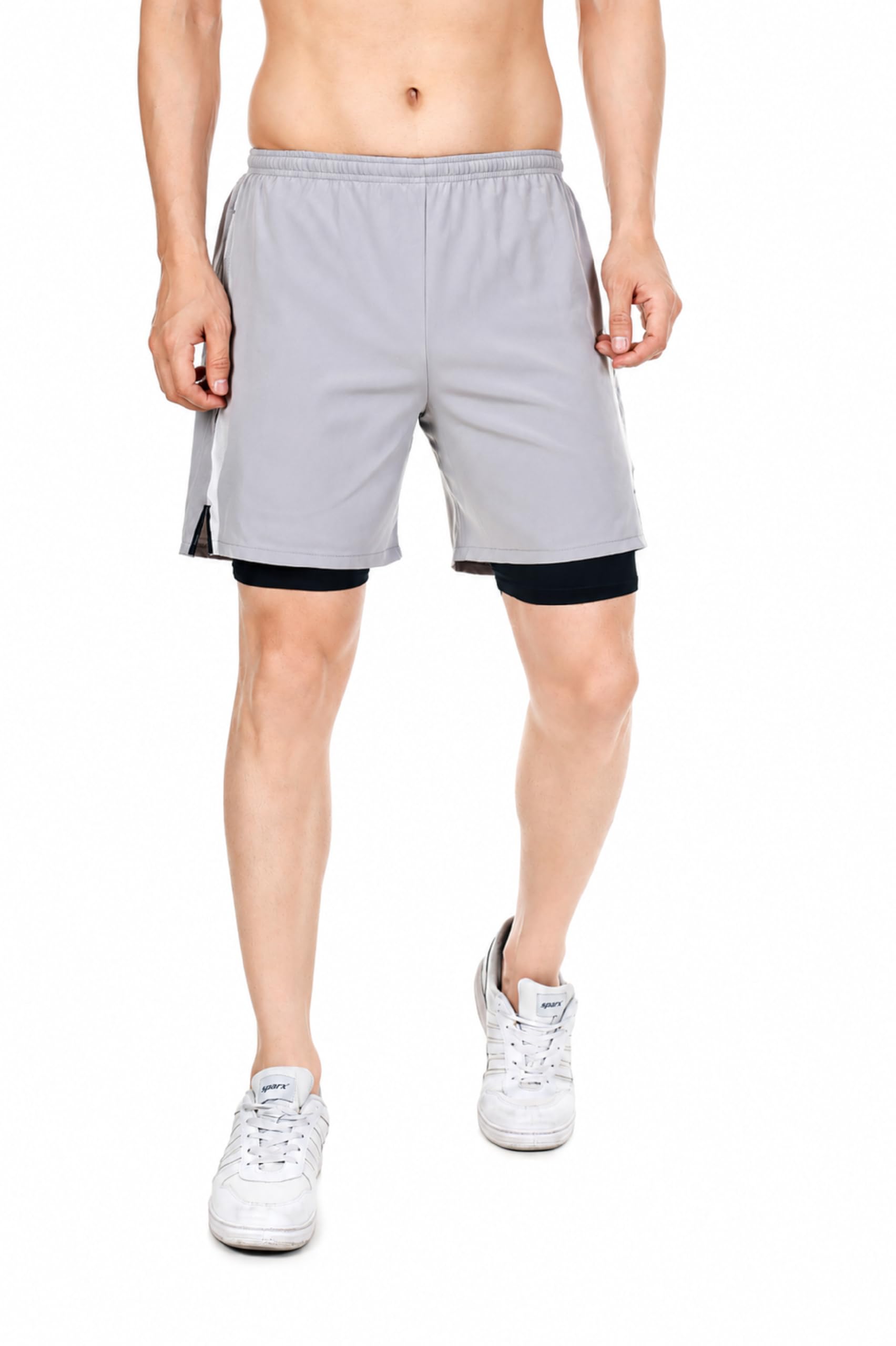 2 in 1 Active Dual Shorts with Inner Tights Layer | Men's Double Layer Shorts for Running, Gym, Cycling, Swimming, Cricket, Tennis & More-image-31