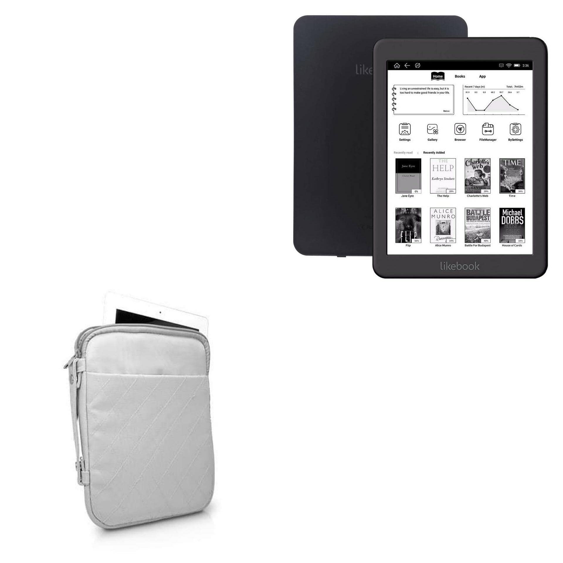 BoxWaveCase for Boyue Likebook Mars (Case Quilted Carrying Bag, Soft Synthetic Leather Cover w/Diamond Design for Boyue Likebook Mars, Boyue Likebook Mars, Alita - Cool Grey