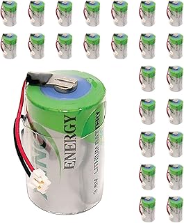 25 pack of XLP050F 1/2 AA, 3.6V Lithium Battery with Connector | Long-lasting 1200mAh Xeno Connector Battery | Lithium Thionyl Chloride Battery for Reliable Performance, and Easy Connectivity