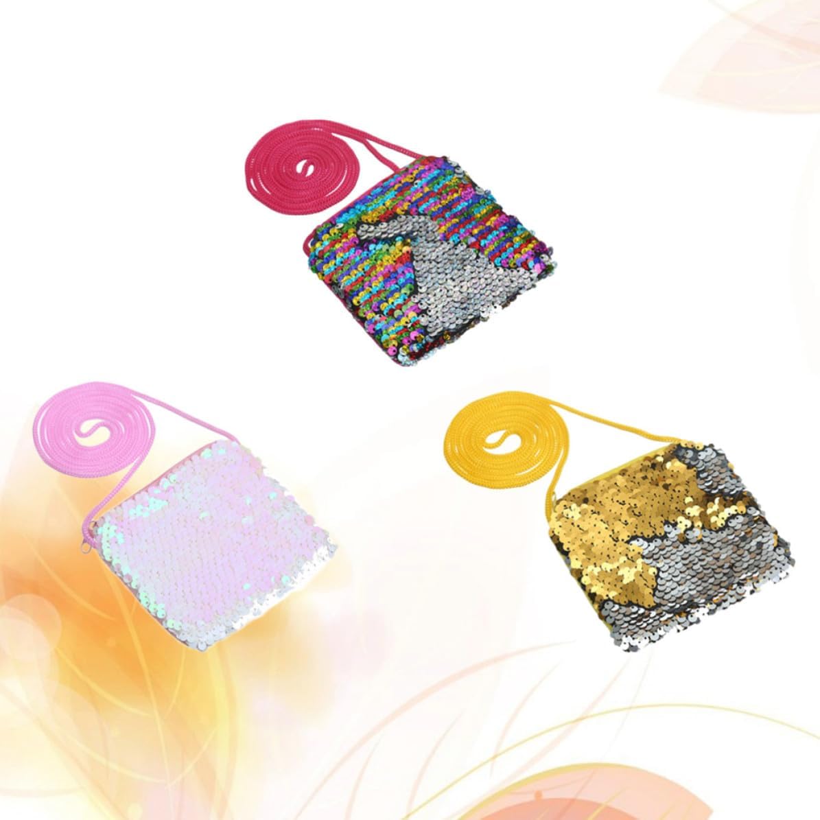 3 Pcs Sequins Coin Purse Fashion Bag Small Change Pouch