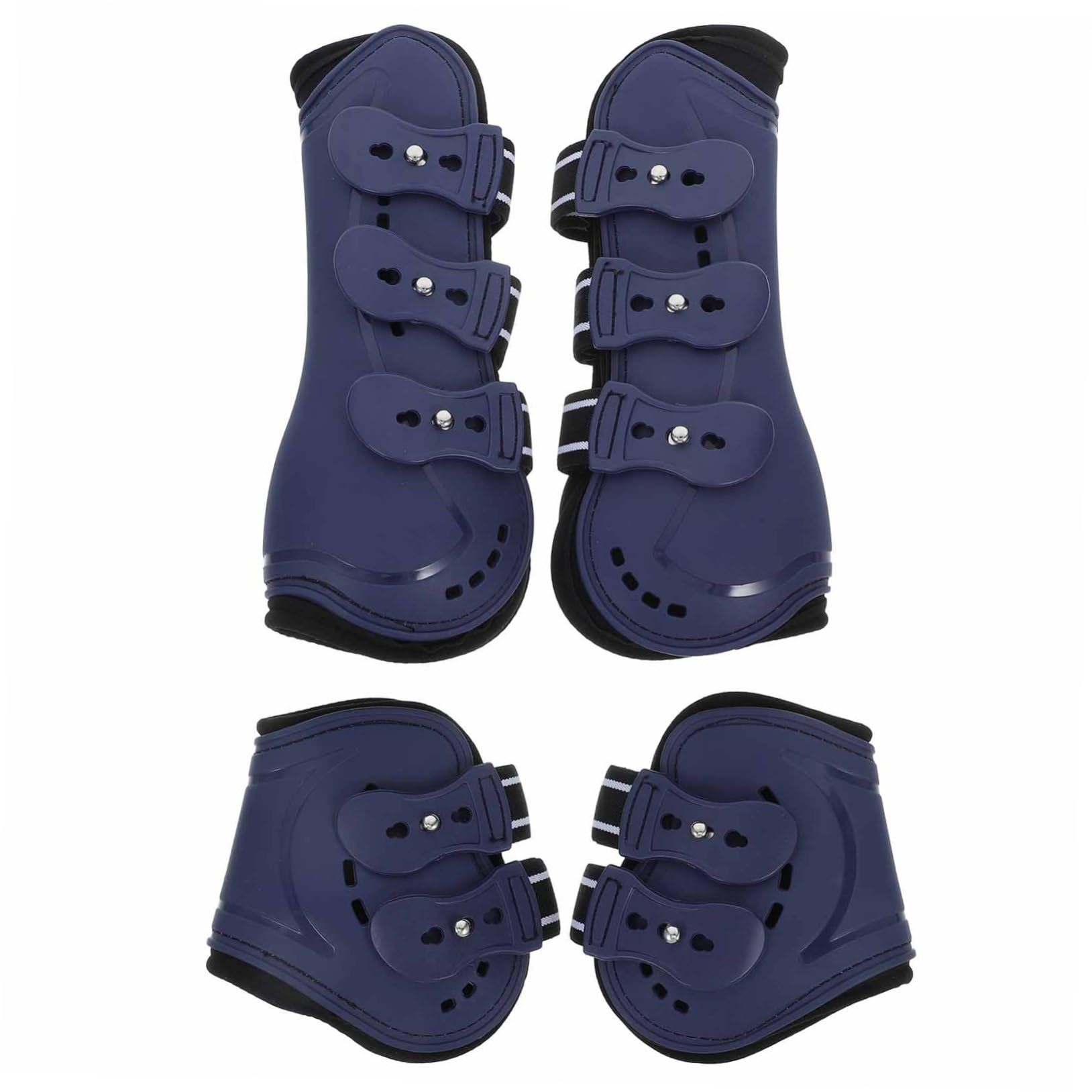 TOYANDONA 4 Stück Pferdegamaschen Teiliges Atmungsaktive PU Schutzstiefel mit Verstellbarem Öffnung für Springreiten und Training Langlebige und Komfortable Beinprotektoren für Verschiedene
