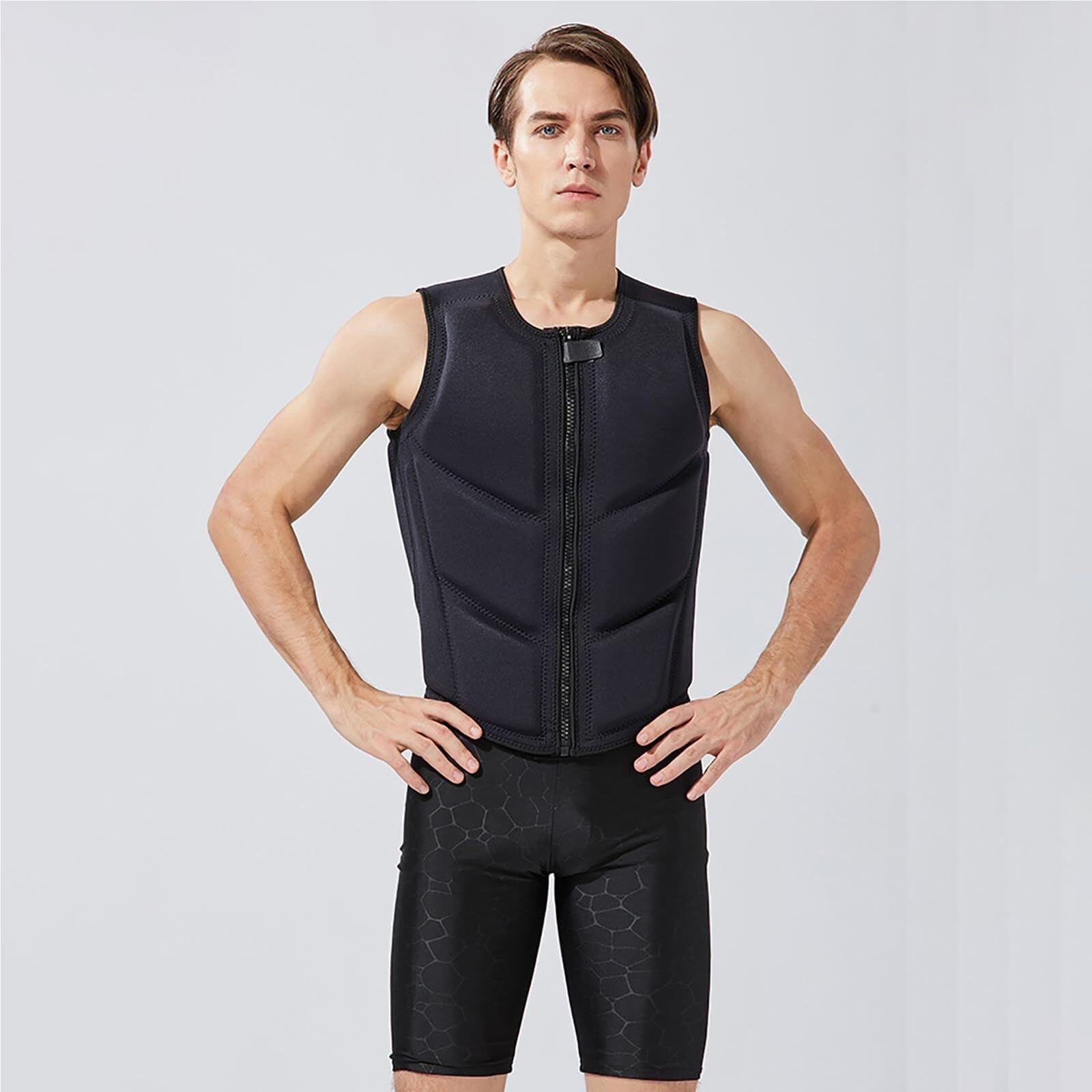Swimming Vest High Buoyancy Swim Vest Neoprene Swimsuit Kayak Lifevest for Adults Swim Jacket with Adjustable Safety Buckle for Surfing Kayaking Swimming Rafting(L58-70KG)