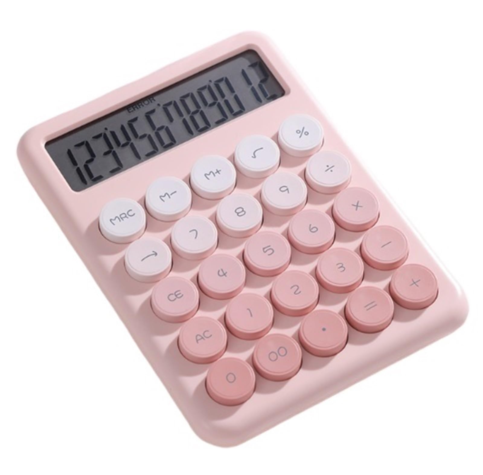 Kalkulatory Kalkulator, Kalkulator Biurkowy Kalkulator Studencki Prosty Kalkulator Biuro Finansowe 12-cyfrowy Wyświetlacz LCD Przybory Szkolne(Pink)