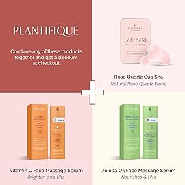 PLANTIFIQUE Rose Quartz Gua Sha Tool - Anti-Aging Face Massager & Jawline Shaper for Skincare Routine - Facial Massage & Skin Care Gift