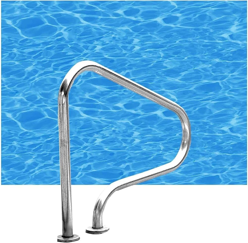 Barre d'appui de piscine – Barre de sécurité d'escalier de piscine creusée – Poignée d'entrée en acier inoxydable 304 pour échelle de piscine