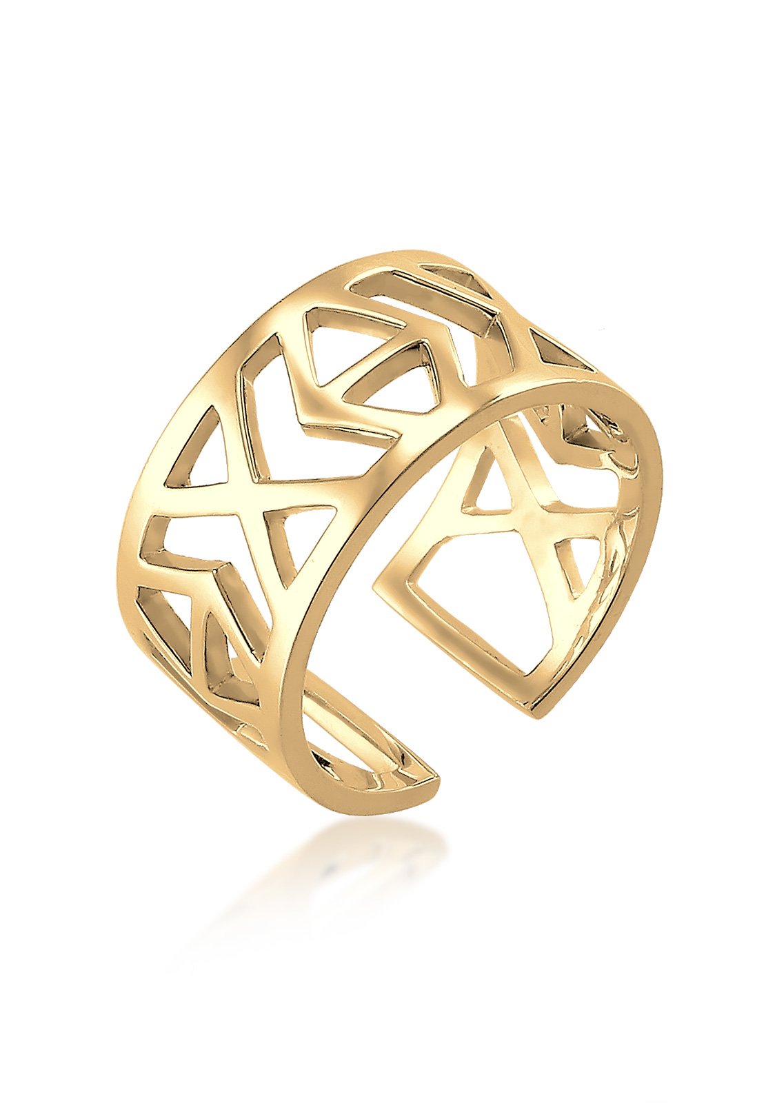 Elli Women's 925 Sterling Silver Gold Plated Adjustable Ring