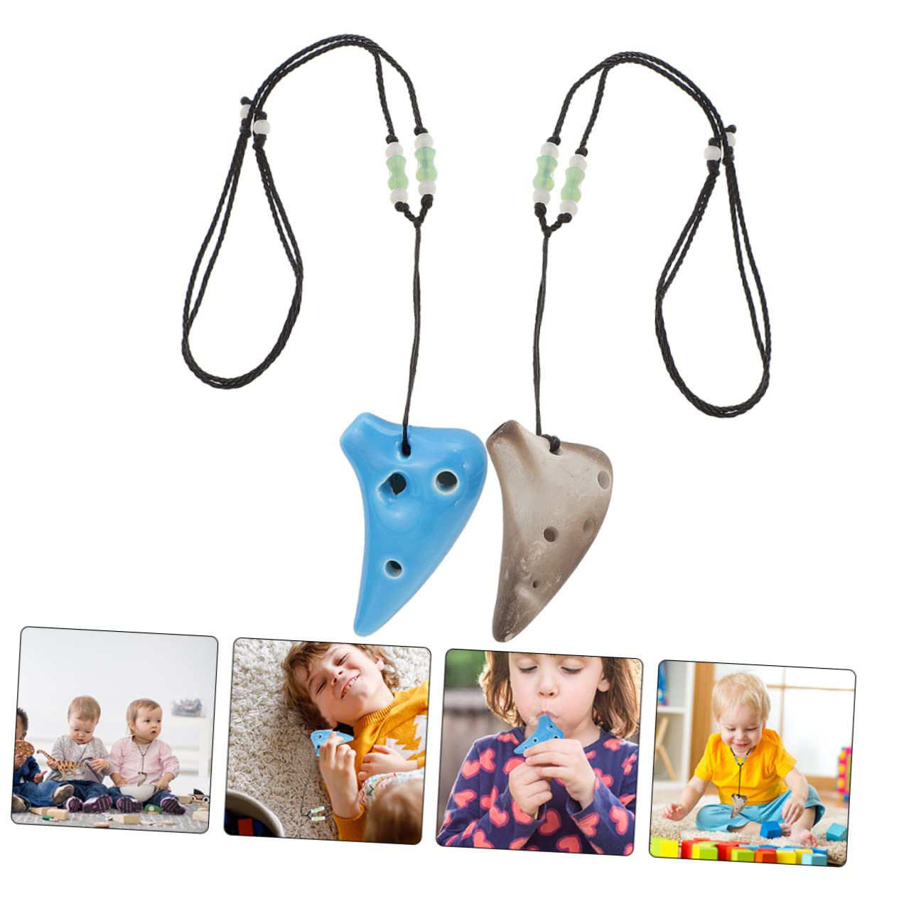 Toddmomy 6-hole Ocarina Set for Boys and Girls Beginner's Music Instrument Lightweight Carrying Case