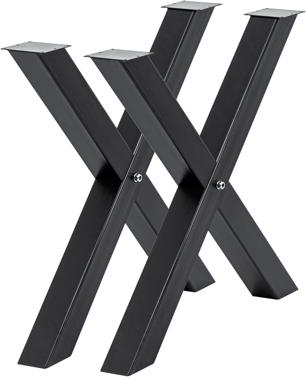 TECSPEC 2Pcs Steel Table Legs, 16''H x 15''W x 3.1'' Square, 2204LBS Load Capacity, Black Coffee Table Legs for DIY Home Decor