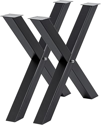 TECSPEC - 2 patas de mesa de acero, cuadradas de 16 pulgadas de alto x 15 pulgadas de ancho x 3.1 pulgadas, capacidad de carga de 2204 libras, patas