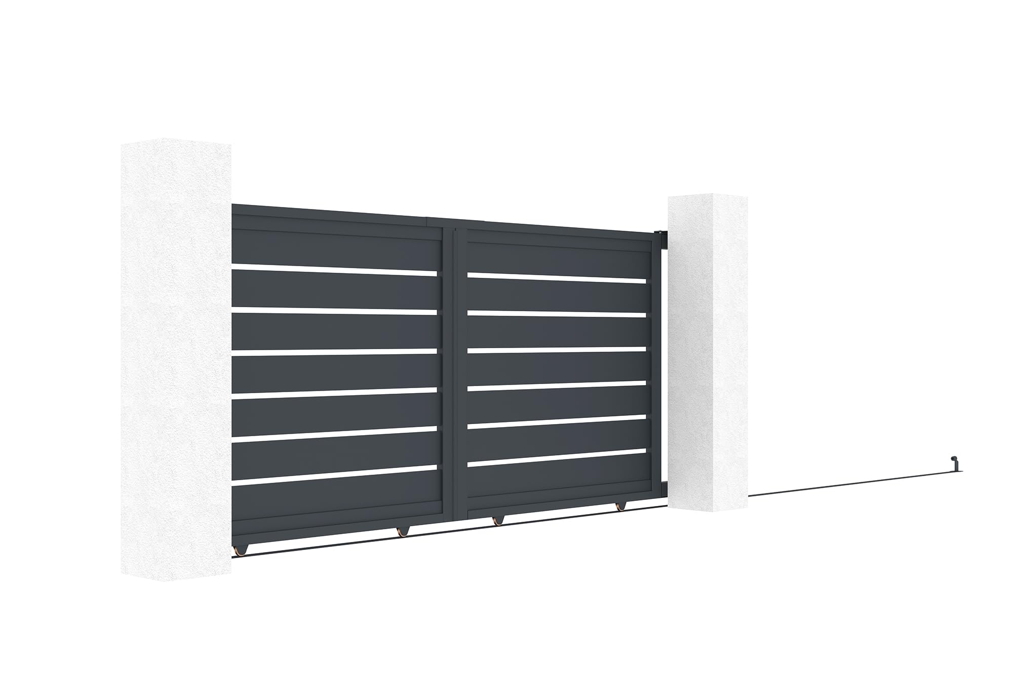 Casanoov Puerta corredera exterior​ 3m VOGEL Alt.140cm aluminio gris