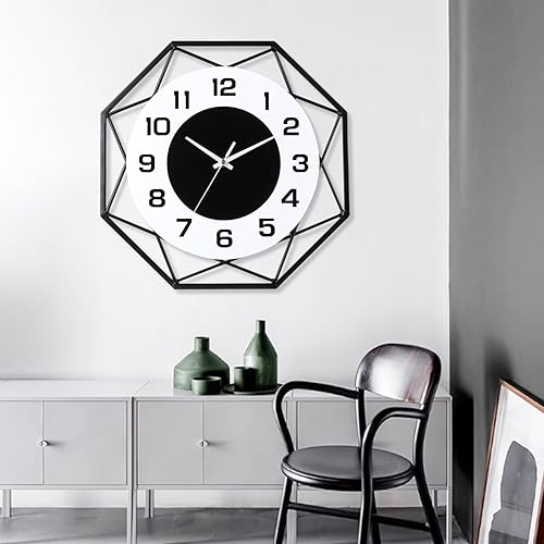 Reloj de pared decorativo de 14.2 pulgadas, reloj de pared silencioso de cuarzo de calidad sin tictac, funciona con pilas, reloj de pared grande