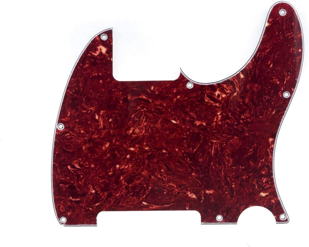 Musiclily 8 Hole Tele Pickguard Blank for Fender USA/Mexican Telecaster Esquire Guitar, 4Ply Vintage Tortoise