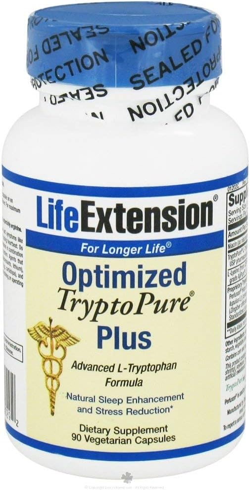 Life Extension Optimized Tryptopure Plus, Vegetarian Capsules, 90-Count