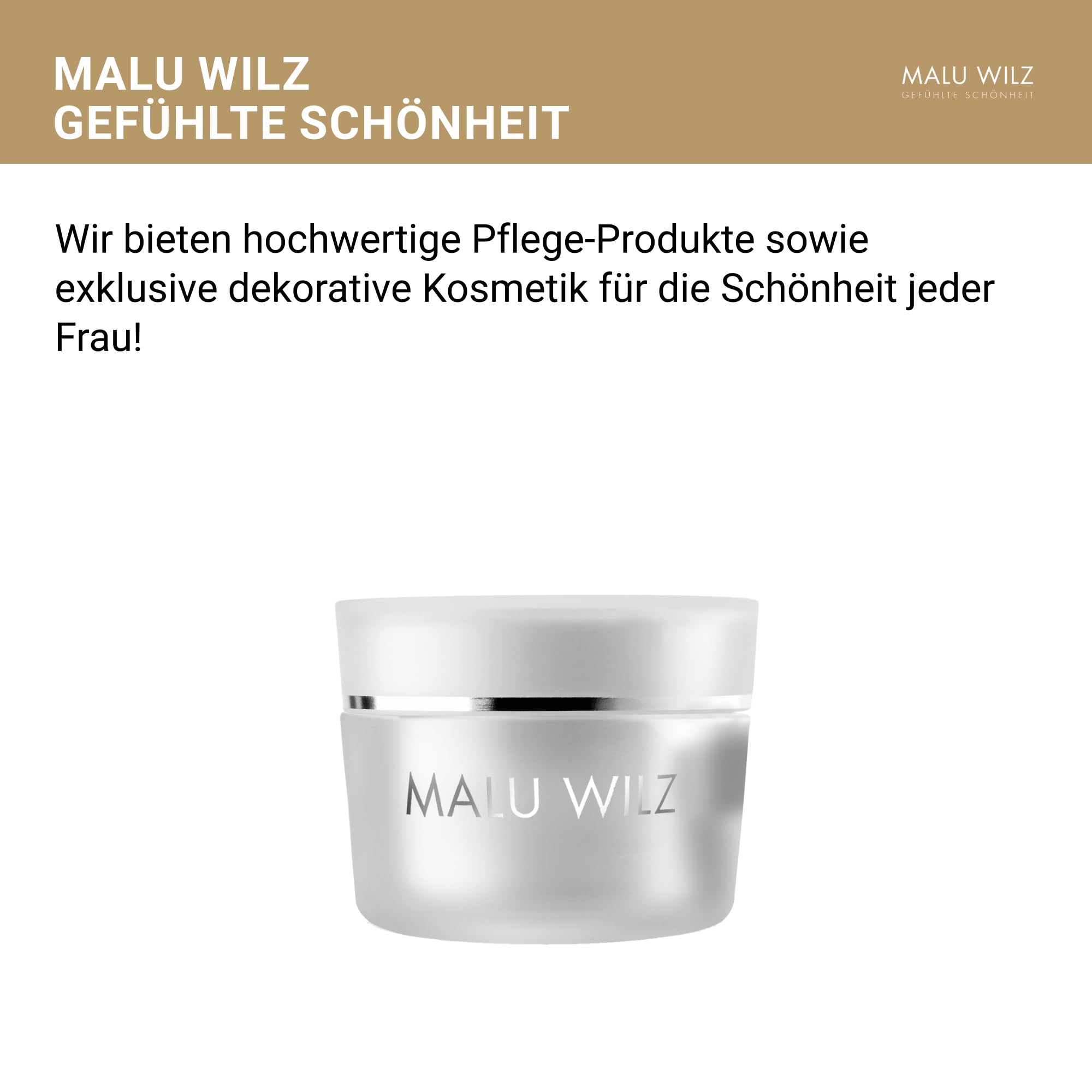 Malu Wilz Caviar Gold Luminous Cream 50ml I Gesichtscreme Damen I Feuchtigkeitsspendende Anti Falten Creme mit Kaviar Extrakt, Hyaluronsäure & Goldpartikeln für glatte Haut | Feuchtigkeitsspendend, Anti Falten, Kaviar Extrakt, Hyaluronsäure, Goldpartikel