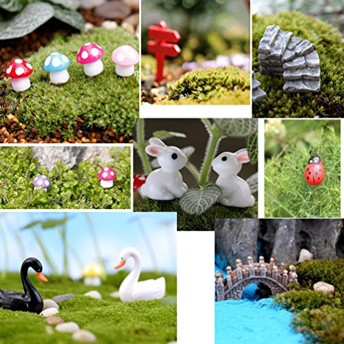 Vtete 50 Pcs Fairy Miniature Ornament Diy Kit And 4 Pcs Artificial Succulent Plants For Garden Dollhouse Decoration #TOP4