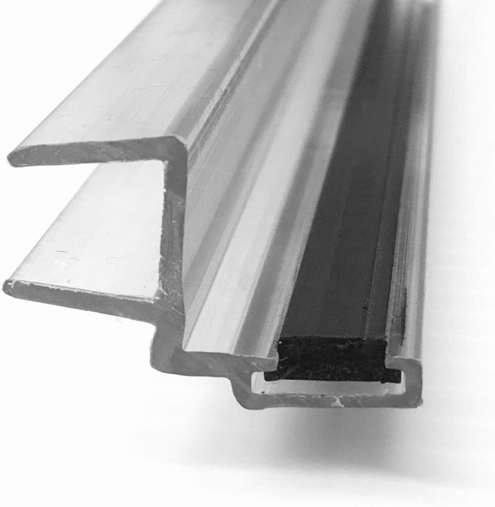 Clear Polycarbonate Strike and Door Jamb U-Channel with Flexible Magnet Insert for 3/8" Glass Shower Door - 73" Long