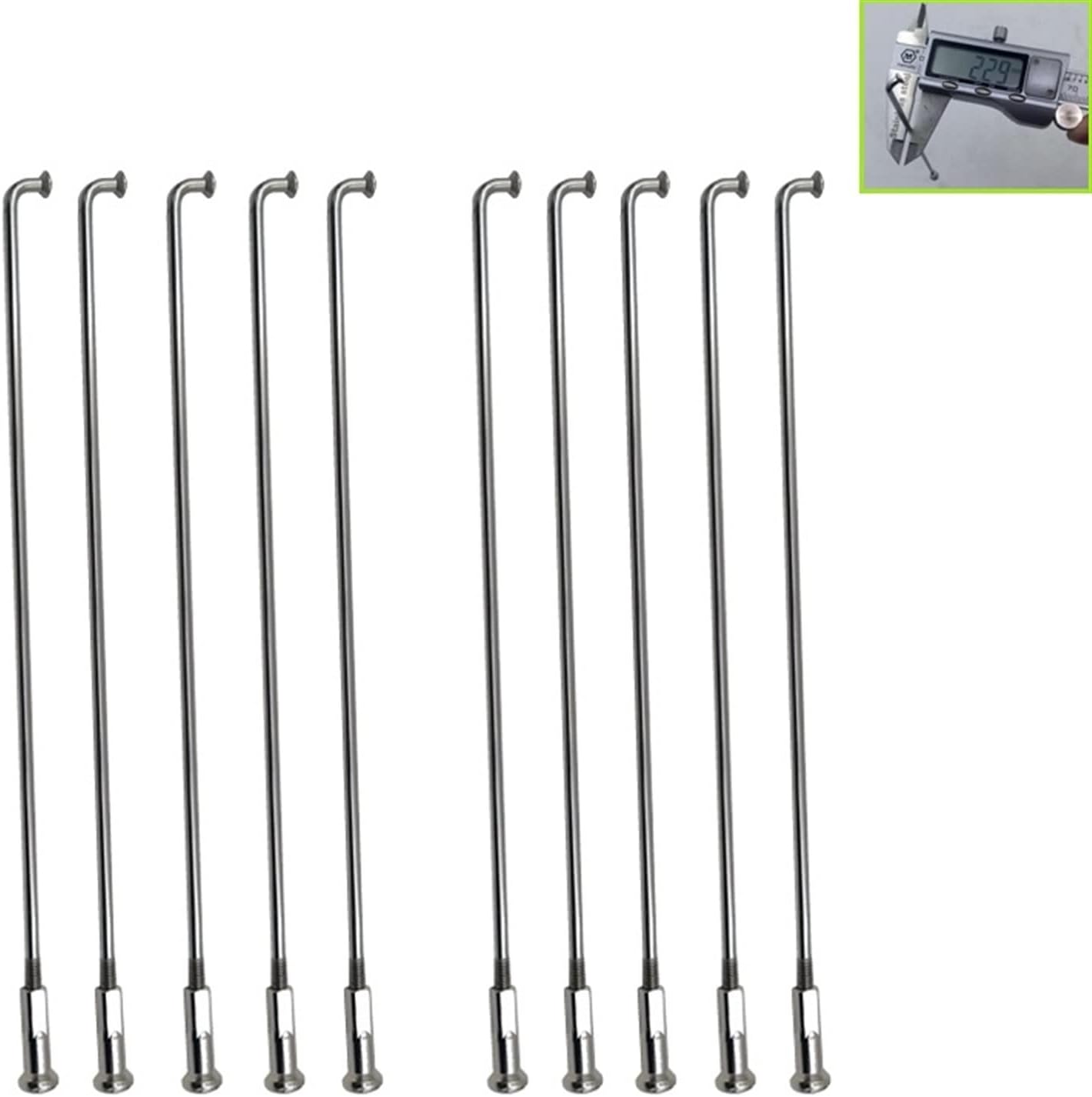 ZSXPBZL E-Bike Speichen 16 Stück - 304 Edelstahl Speichen 2,6mm, J-Biegung, Länge Wählbar
