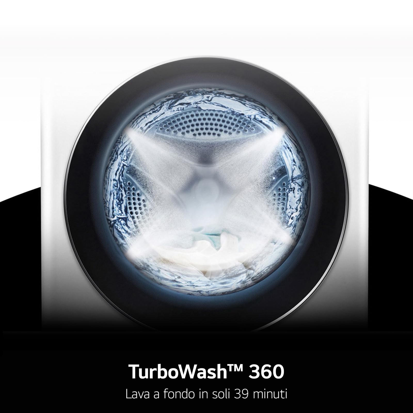 LG AI DD D4R5010TSWS Lavasciuga 10 / 6kg Serie R5 Classe A-10%/D, Lavatrice e Asciugatrice Insieme, 1400 giri, TurboWash360, Steam, Eco Hybrid, Allergy Care, Motore Inverter Direct Drive, Bianca