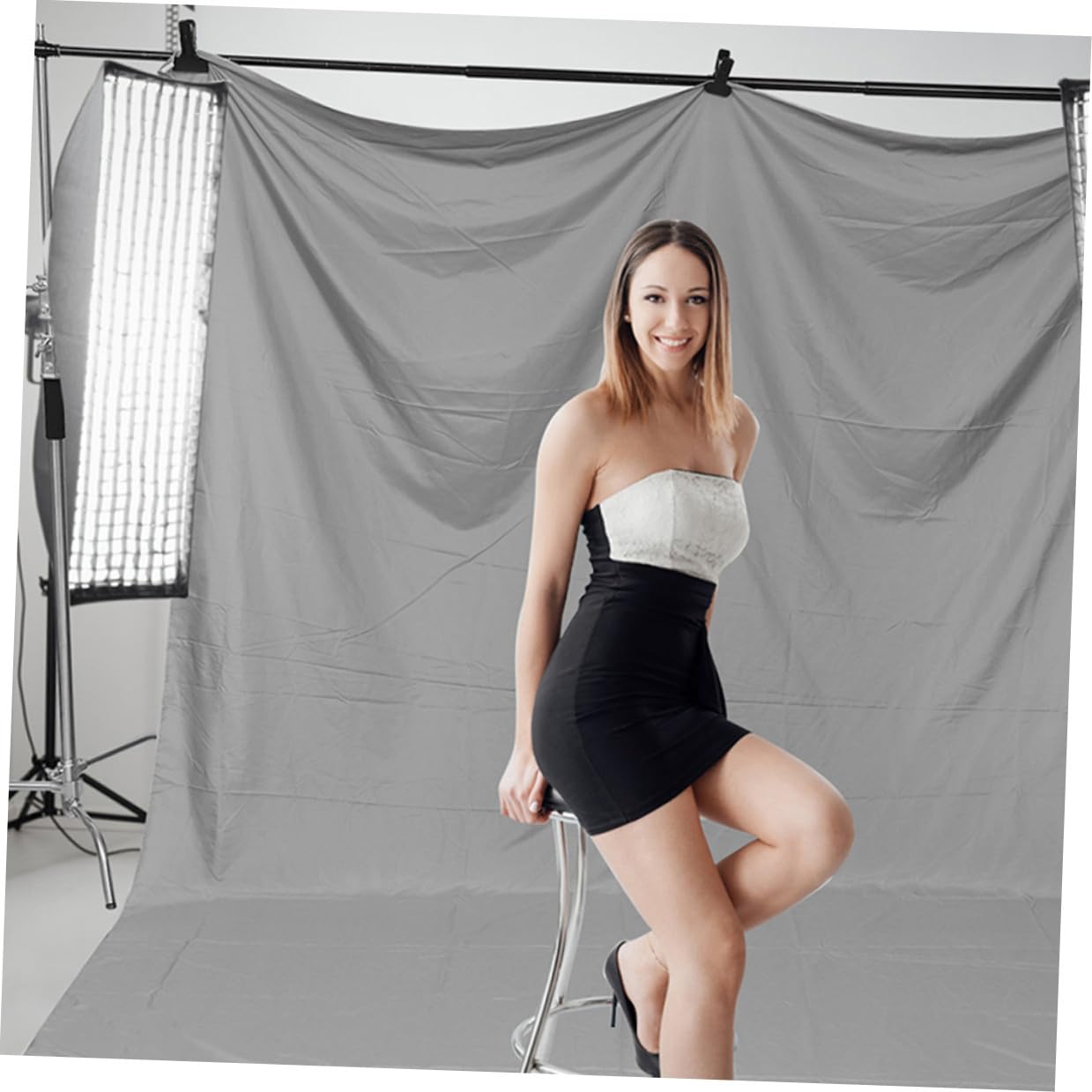 Sfondo Fotografico Grigio 3X2 M Fondale Decorativo Spesso per Studio Fotografico Video Trucco e Feste Lavabile e Riutilizzabile Tessuto Morbido e Resistente