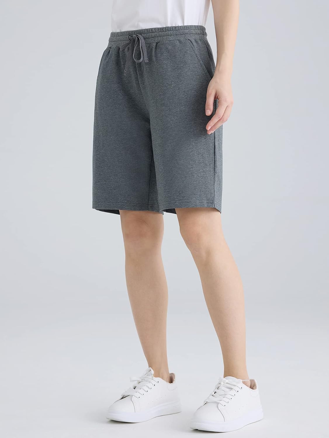 Weintee Women's 9" Inseam Cotton Bermuda Shorts with Pockets 3 Pack