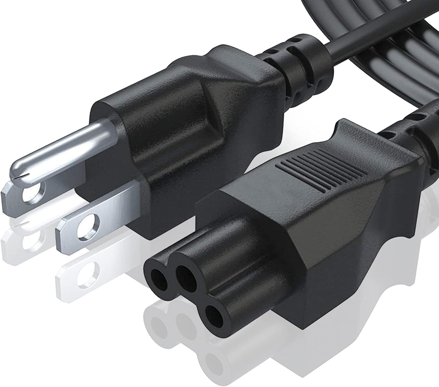 3 Prong AC Laptop Power Cord, Compatible with Dell HP LG Lenovo Asus Laptops/Notebook, Scanners, NEMA 5-15P to C5 Power Cable. (3-Feet)