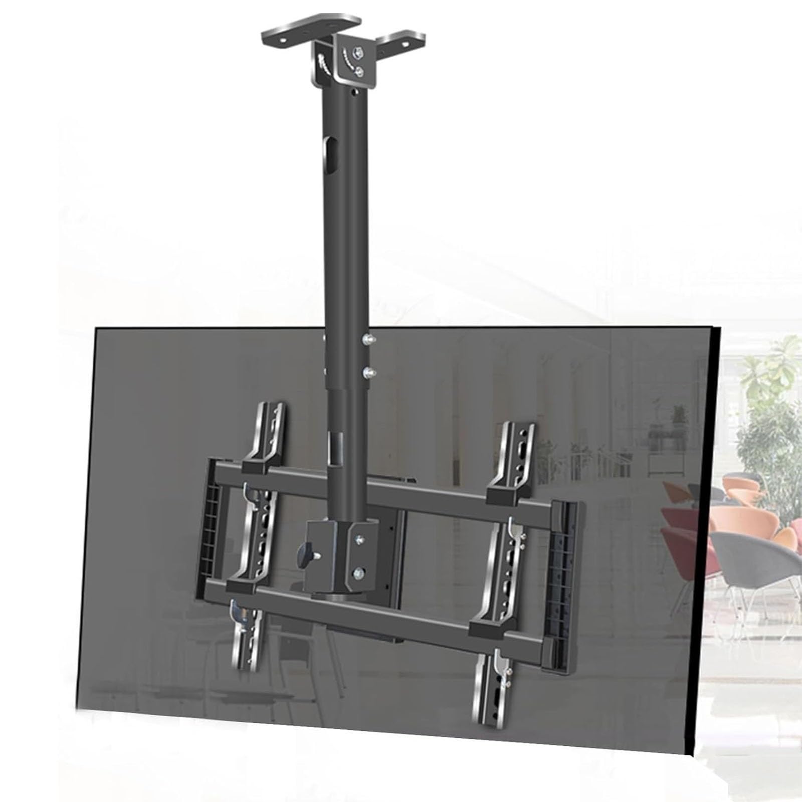 OLSKFUH Full Motion 360° Rotation Tilting Ceiling Tv Mount Stand - Adjustable Ceiling Tv Mount Bracketlcd Tv Telescopic Electric Tv Liftfits 37-85Inch Tvsmax 600X400Mmwith Lo,