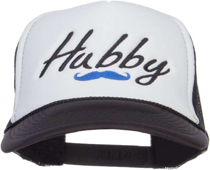 e4Hats.com Hubby Mustache Embroidered Foam Mesh Cap