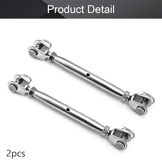 Tensor Quijada-Quijada MroMax de Acero Inoxidable 304 M8, Cuerpo Cerrado, para Cable de Acero, 2 piezas miniatura 4